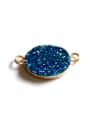 thumb Simple Oval Natural Crystal Gold Plated Pendant 0