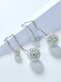 thumb Fashion Ball Shaped Rhinestones Line Earrings 2