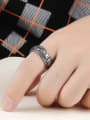 thumb Punk style Black Titanium Men Ring 1