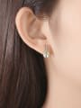 thumb 925 Sterling Silver With Glossy Simplistic Flower Stud Earrings 1
