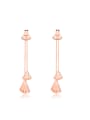 thumb Personalized Rose Gold Plated Little Shell Drop Earrings 0
