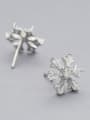 thumb Elegant Snowflake Shaped Zircon Earrings 2