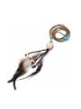 thumb Retro Turquoise Feather Pendant Long Necklace 2