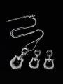thumb Alloy White Gold Plated Fashion Rhinestones Two Pieces Jewelry Set 1