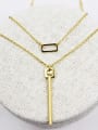 thumb Women Square Shaped Double Layer Necklace 1