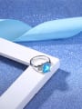 thumb Elegant Blue Square Shaped Glass Bead Ring 1