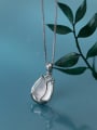 thumb 925 Sterling Silver With Platinum Plated Simplistic Flower Necklaces 2