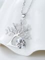 thumb Personalized Cubic austrian Crystal Tree 925 Silver Necklace 2