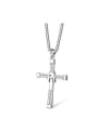 thumb Titanium Rhinestones Cross Necklace 0