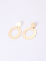 thumb Titanium With Gold Plated Simplistic Round Drop Earrings 0
