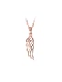 thumb Exquisite Rose Gold Plated Hollow Wing Shaped Necklace 0