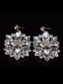 thumb 2018 Exaggerated Flower Glass Rhinestones Two Pieces Jewelry Set 2
