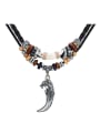 thumb Personalized Beads Wolf Tooth shaped Sweater Chain 0