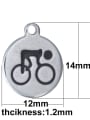 thumb Stainless Steel With Sports Round with ride a bike Charms 2