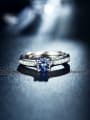 thumb Fashion Platinum Plated Gemstone Zircon Engagement Ring 1