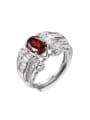 thumb Exaggerated Platinum Plated  Ruby Gemstone Ring 0