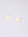 thumb Titanium With Gold Plated Simplistic Heart Chandelier Earrings 1