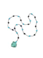 thumb Simple Style Semi-precious Stones  Woven Wax Necklace 2