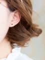 thumb S925 Simple Round Black Classic Glue Stud cuff earring 1