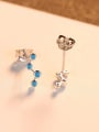 thumb 925 Sterling Silver With Enamel Personality Irregular Stud Earrings 3