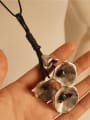 thumb Antique Silver Plated Flower Necklace 1