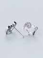 thumb Lovely Sheep Shaped S925 Silver Rhinestone Stud Earrings 1