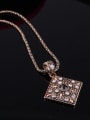 thumb Alloy Antique Gold Plated Vintage style Artificial Stones Square Three Pieces Jewelry Set 1