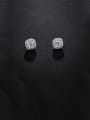 thumb Copper With Platinum Plated Simplistic Square Stud Earrings 0