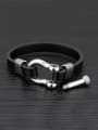 thumb Simple Titanium Artificial Leather Men Bracelet 2