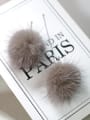 thumb Personalized Fluffy Ball 925 Silver Line Earrings 0