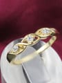 thumb Exquisite Twisted Design 18K Gold Plated Zircon Ring 1