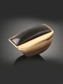 thumb Personalized Black Resin stone Gold Plated Alloy Smooth Ring 1