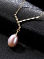 thumb New pure silver with AAA zircon natural pearl necklace 5