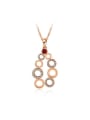 thumb Exquisite Rose Gold Plated Rhinestones Necklace 0