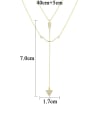 thumb 925 Sterling Silver With  Cubic Zirconia Simplistic Bow and arrow Hook Multi Strand Necklaces 4