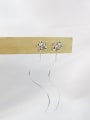 thumb Simple Slim Wave Line Flowery Line Earrings 2