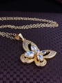 thumb Creative 18K Gold Plated Butterfly Shaped Zircon Necklace 1