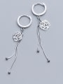 thumb 925 Sterling Silver With Fashion Hollow Flower Beads Tassel Clip On Earrings 2