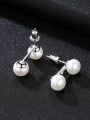 thumb Sterling Silver 7-8mm natural freshwater pearl Earrings 2