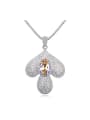 thumb Fashion austrian Crystals-covered leaf Pendant Alloy Sweater Chain 0