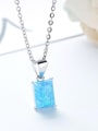 thumb Simple Rectangular Opal stone 925 Silver Pendant 2