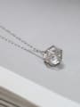 thumb Simple 925 Silver Tiny Cubic Rhinestone Geometrical Pendant Alloy Necklace 0