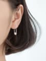 thumb 925 Sterling Silver With Platinum Plated Simplistic Irregular  U type Stud Earrings 1