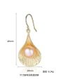 thumb Sterling silver 9-9.5mm natural pearl 18K gold plated earrings 3