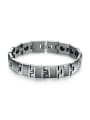 thumb Fashion Cubic Magnets Titanium Men Bracelet 0