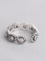 thumb Retro Pink Zircon Silver Opening Ring 2