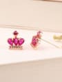 thumb Ruby Crown 925 Sterling Silver Rose Gold Anti allergy stud Earring 3