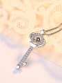 thumb Fashion Shiny Zirconias-studded Crown-key 925 Silver Pendant 1