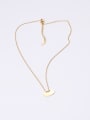 thumb Titanium With Gold Plated Simplistic Oval Necklaces 4