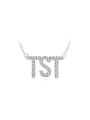 thumb Exquisite 925 Silver Letter Shaped Zircon Necklace 0